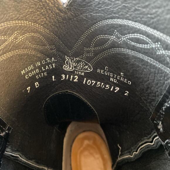 Vintage black leather cowboy boots - Picture 6 of 6